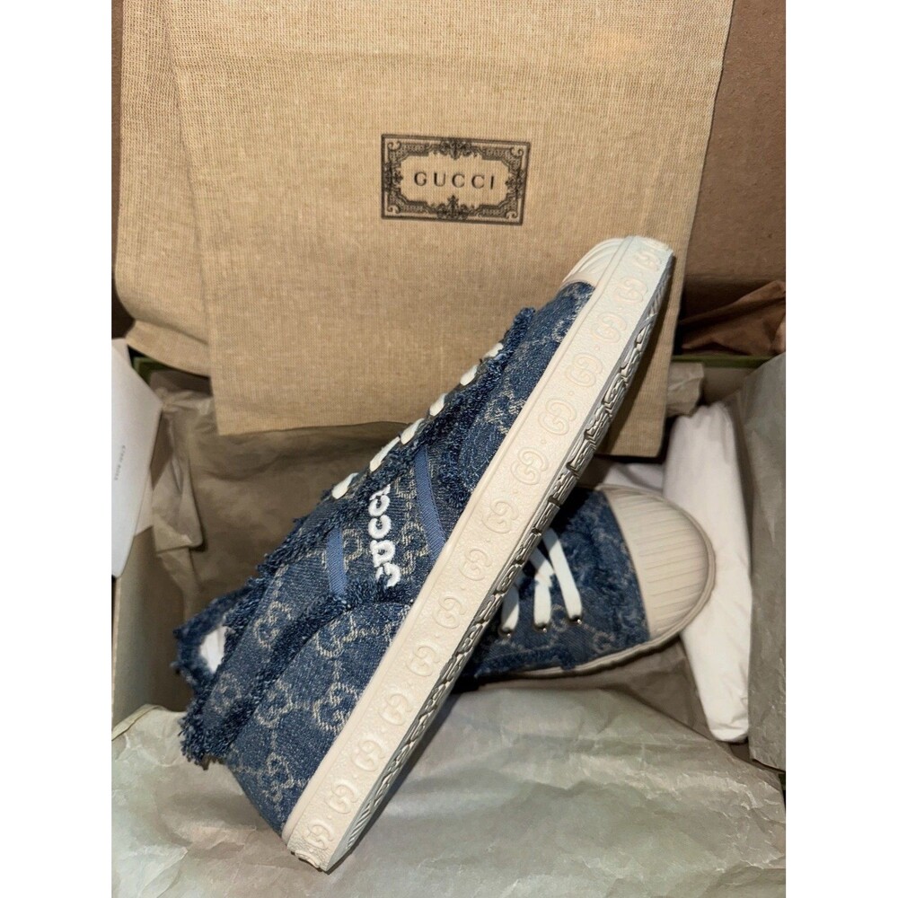 Gucci Women’s Blue Denim GG Logo Sneakers Size EU 38